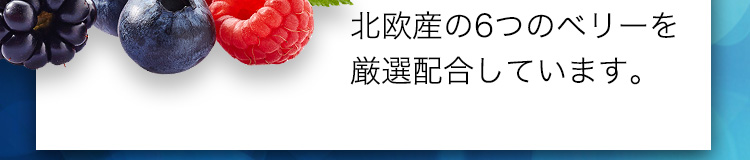 北欧産の6つのベリーを厳選配合しています。
