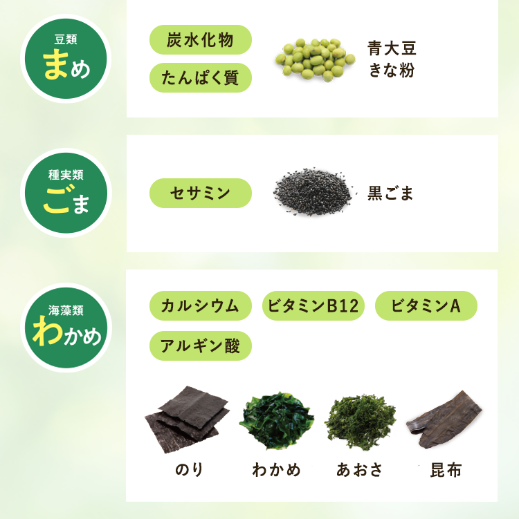 まめ ごま わかめ