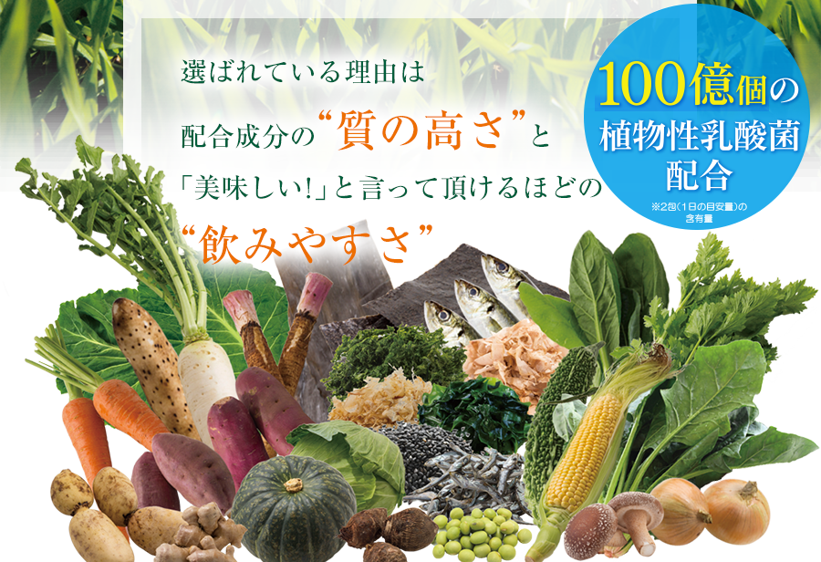 選ばれている理由は配合成分の“質の高さ”と「美味しい！」と言って頂けるほどの“飲みやすさ”